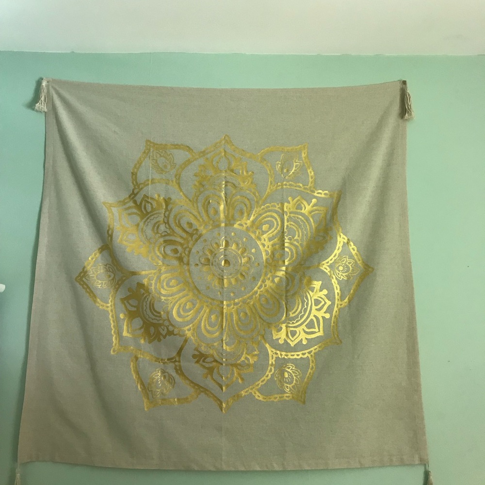 Gold mandala tapestry